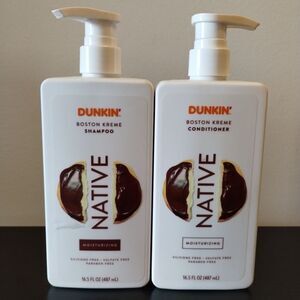 Native x Dunkin' Moisturizing Boston Kreme Shampoo And Conditioner 16.5oz New